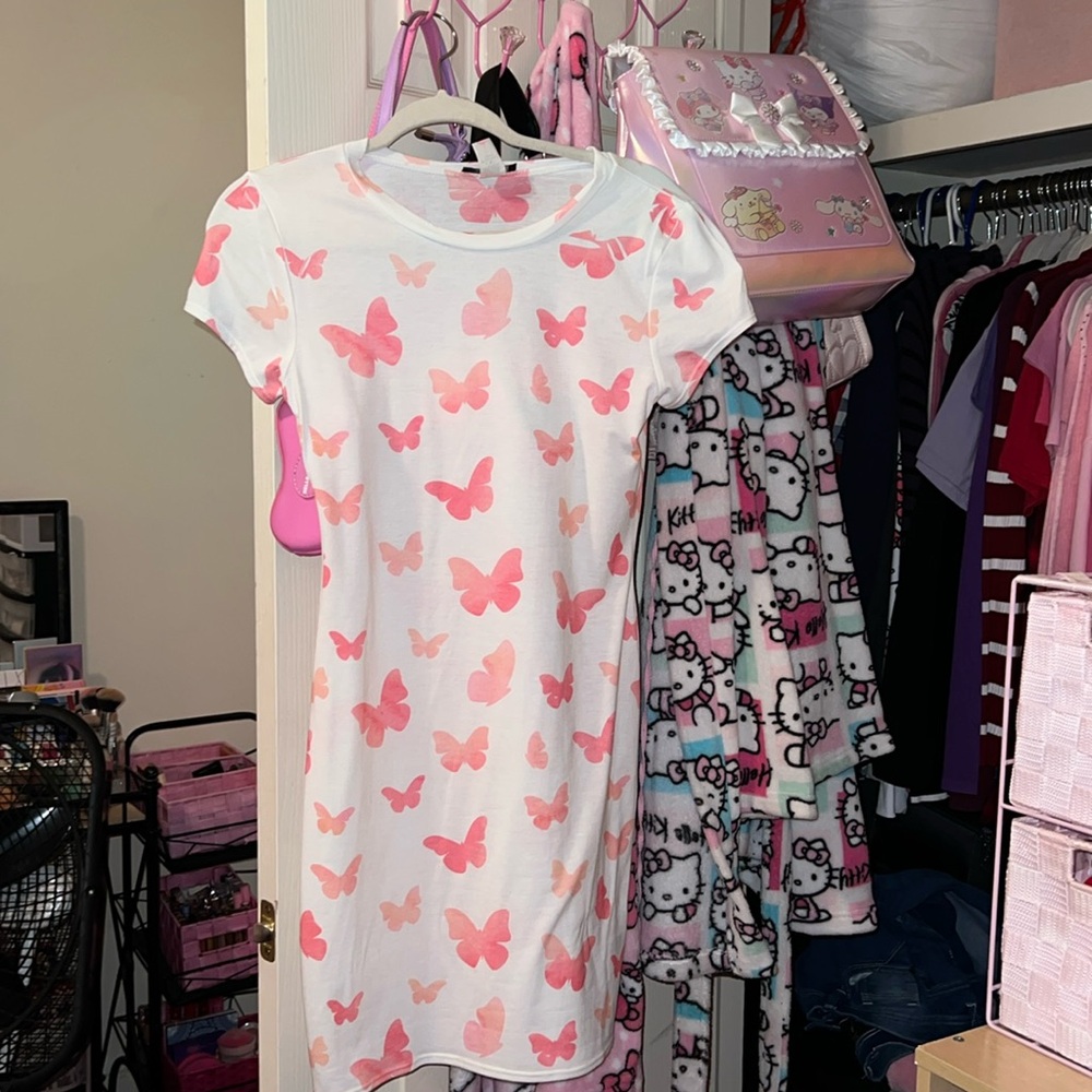 Pink Butterfly Body Con dress